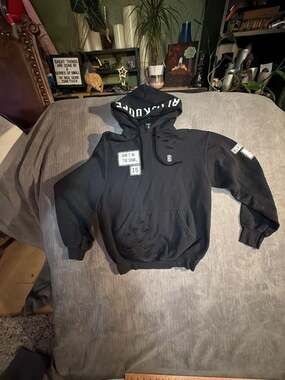 Distressed Hooded sweatshirt with actual Patches.